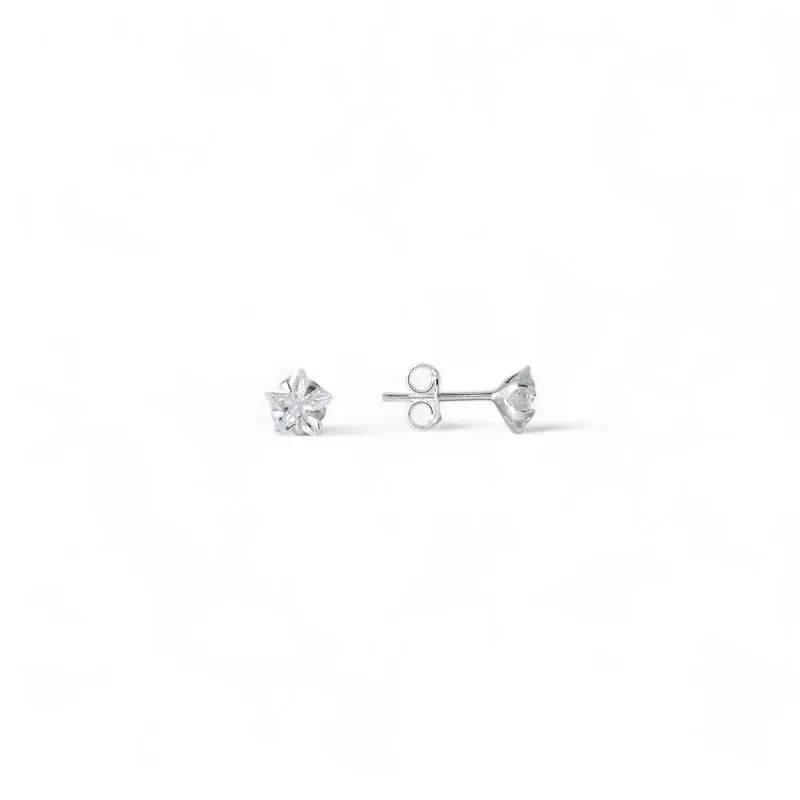 Brinco Estrela Prata 925 com Zircônia - 6mm Brinco Estrela Prata 925 com Zircônia - 6mm