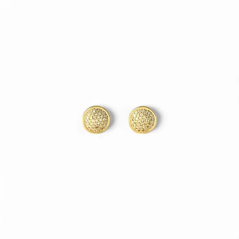 Brinco Geométrico Círculo Banhado a Ouro 18k com Zircônias