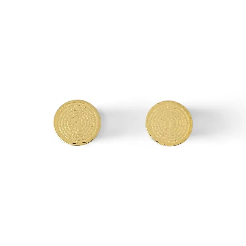 Brinco Medalha de Oração do Pai Nosso Banhado a Ouro 18k