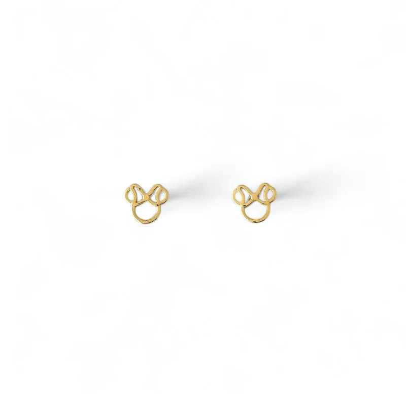 Brinco Minnie Banhado a Ouro 18k Vazado