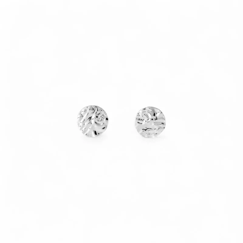 Brinco Orgânico Redondo Prata 925 com Detalhe Martelado Brinco Orgânico Redondo Prata 925 com Detalhe Martelado