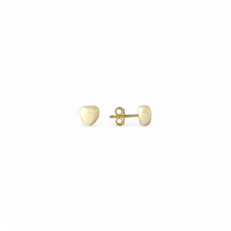 Brinco Pérola em Formato de Coração Banhado a Ouro 18k - 6mm