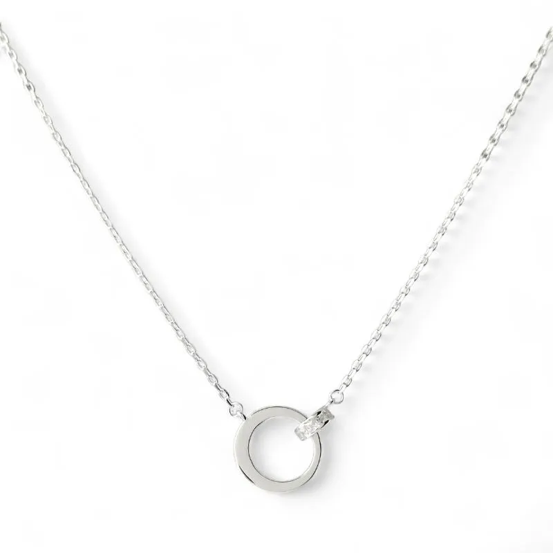 Colar Círculos Entrelaçados Prata 925 com Zircônias