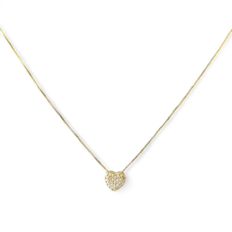 Colar Coração Banhado a Ouro 18k com Zircônias