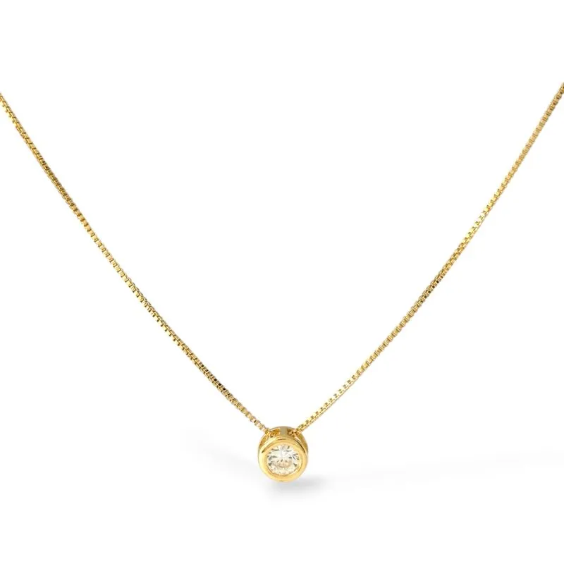 Colar Ponto de Luz  Banhado a Ouro 18k com Zircônia