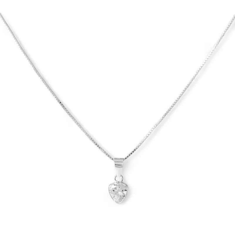 Colar Ponto de Luz Coração Prata 925 com Zircônias Colar Ponto de Luz Coração Prata 925 com Zircônias