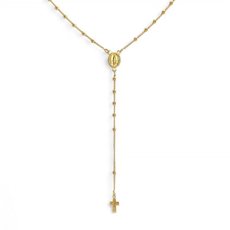 Colar Terço Rosário Banhado a Ouro 18k