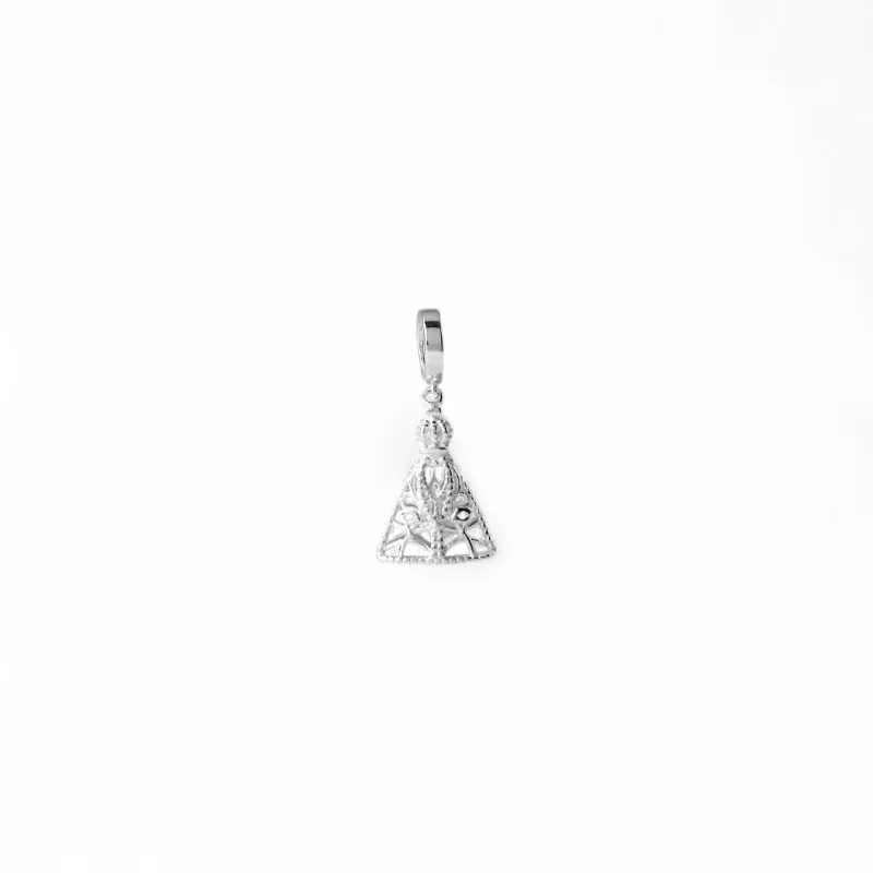 Pingente Berloque Nossa Senhora Prata 925 Vazada