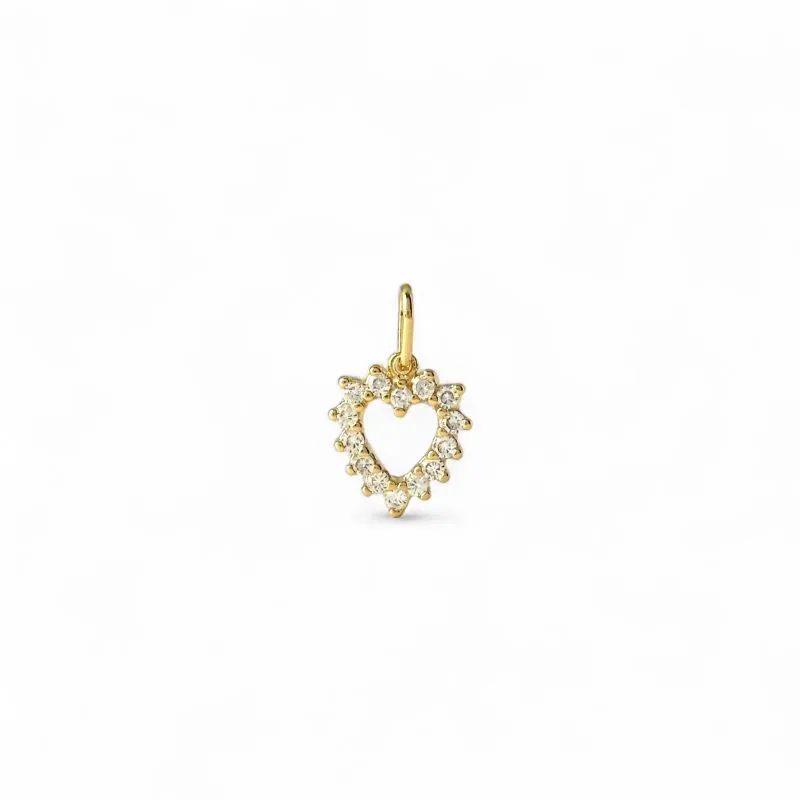 Pingente Coração Banhado a Ouro 18k com Zircônias