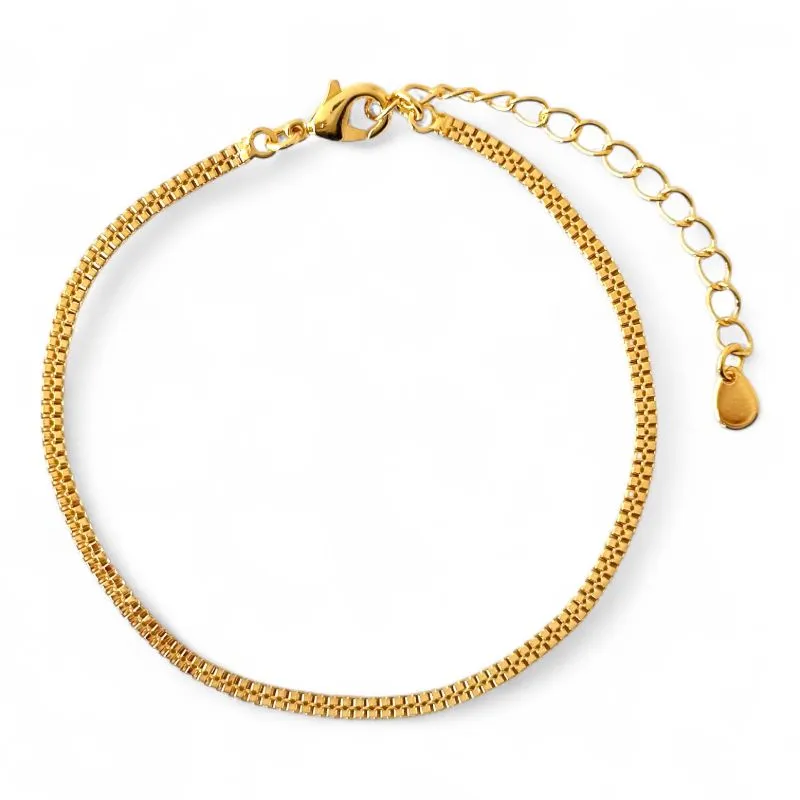 Pulseira Veneziana Dupla Banhada a Ouro 18k