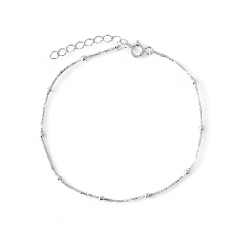 Pulseira Veneziana e Bolinhas Prata 925