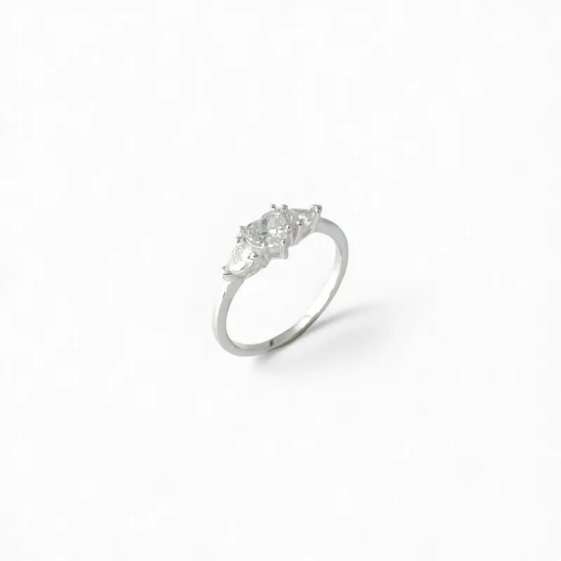 Anel Coração Prata 925 com Zircônias Tam21