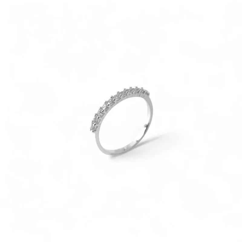 Anel Meia Aliança Prata 925 com Zircônias Tam30