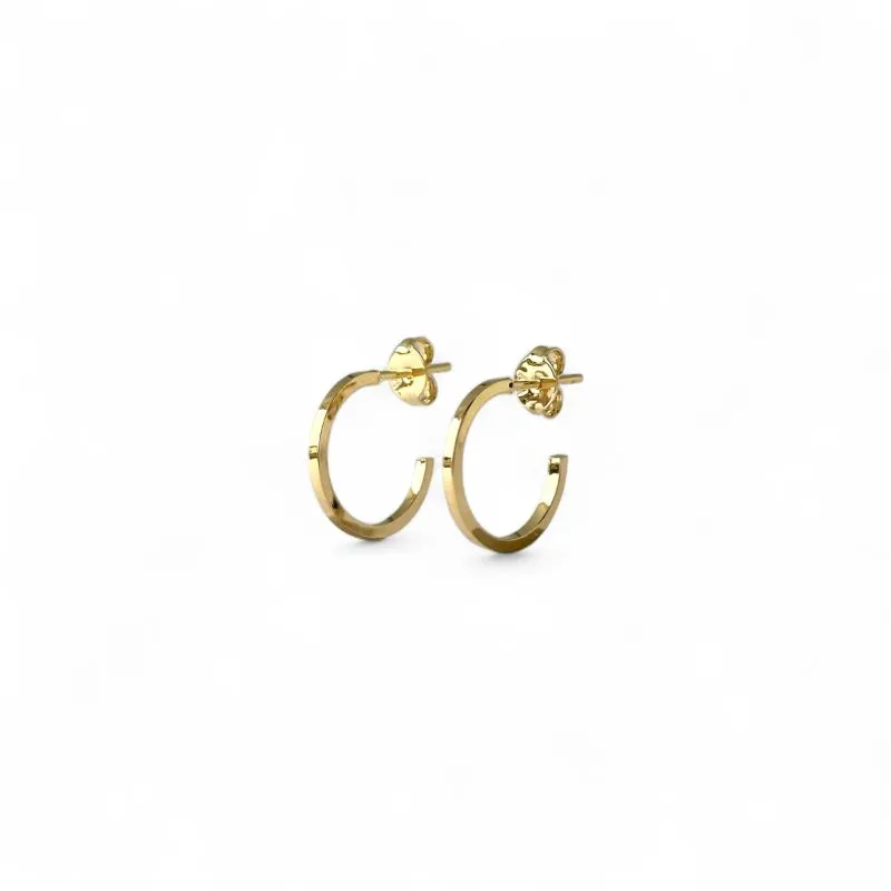 Brinco Argola Aberta Banhado a Ouro 18k Lisa - 1,4cm