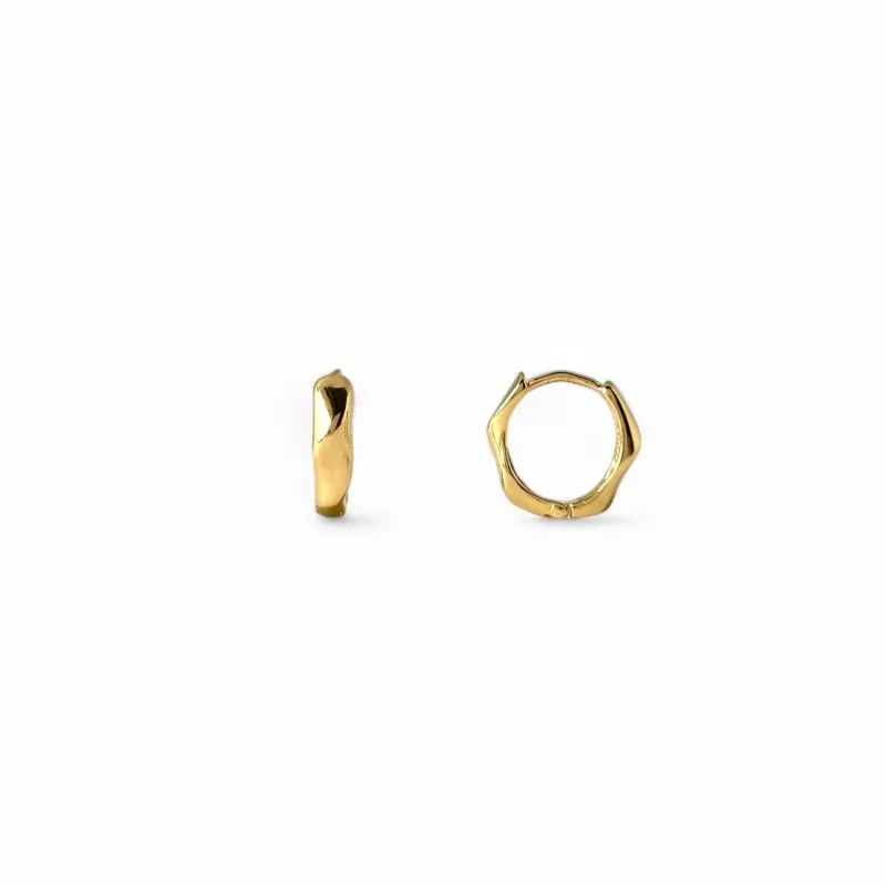 Brinco Argola Assimétrica Banhado a Ouro 18k - 1,3cm