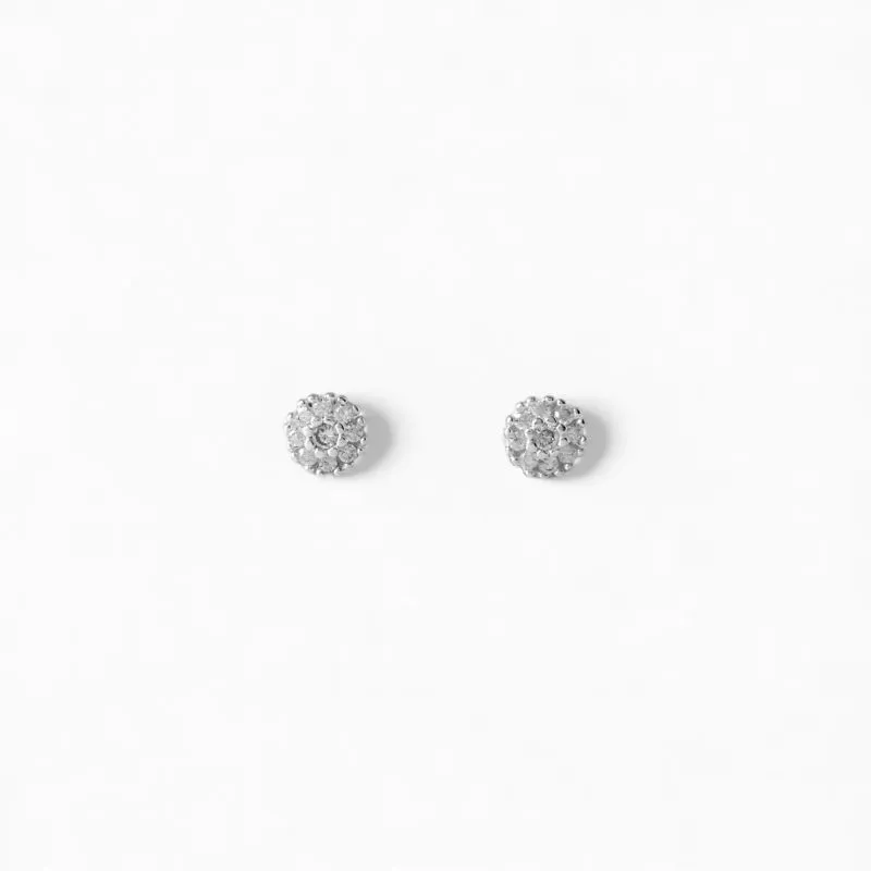 Brinco Flor Prata 925 com Zircônias