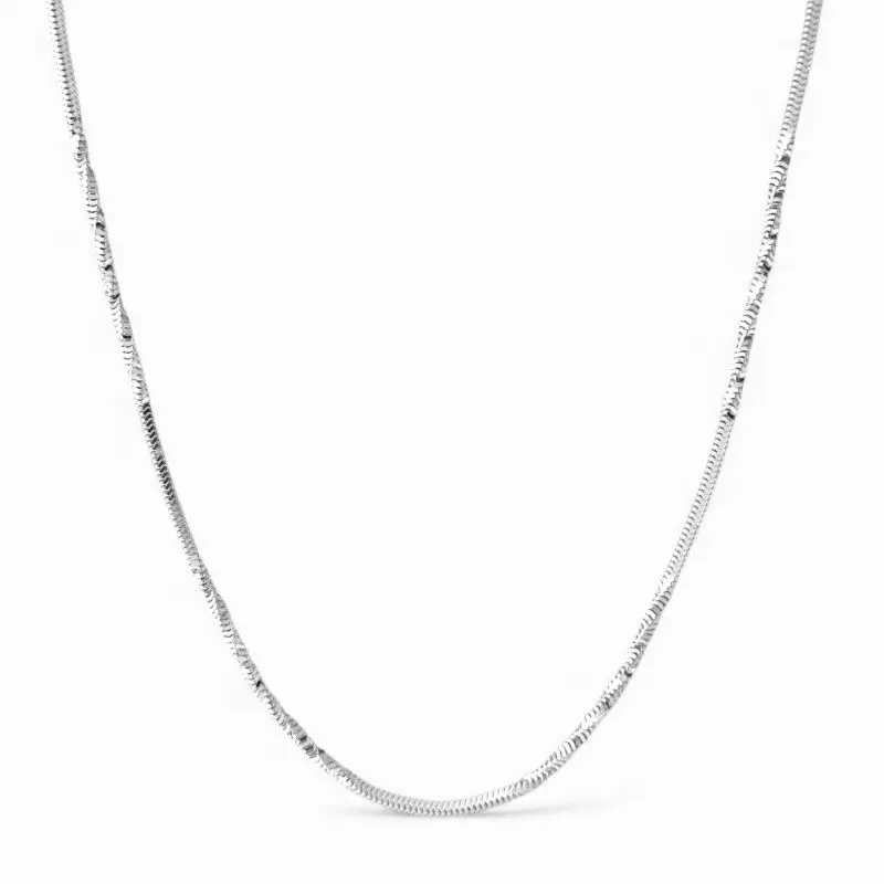 Corrente Fio Liso e Torcido Prata 925 - 45cm