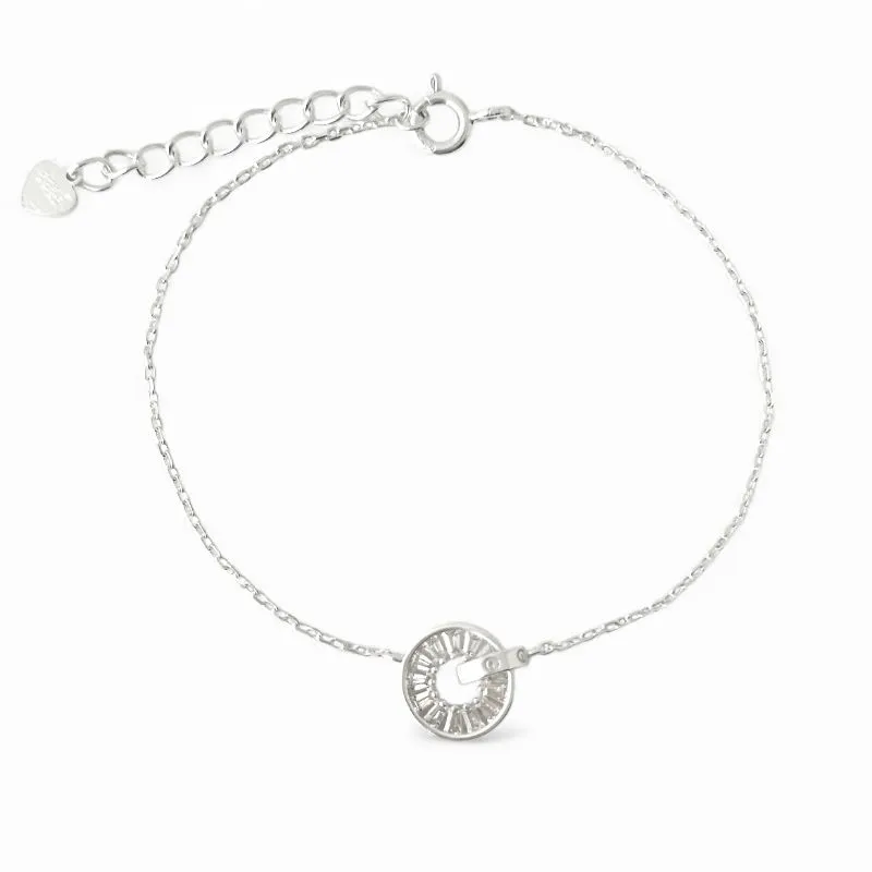 Pulseira Círculos Entrelaçados Prata 925 com Zircônias Inspiração Cartier