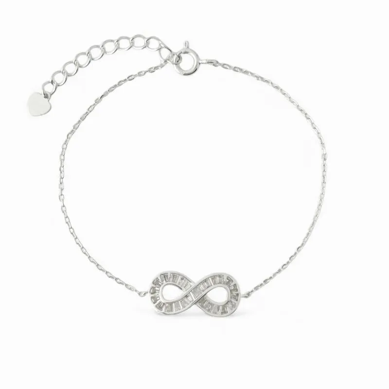 Pulseira Infinito Prata 925 com Zircônias