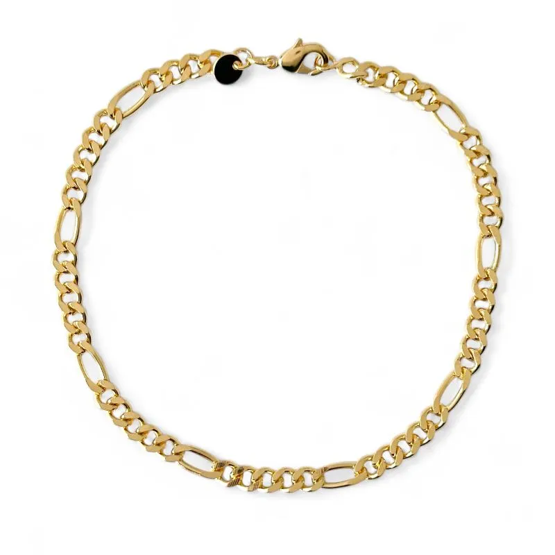 Pulseira Masculina Elo 5 em 1 Banhada a Ouro 18k - 21cm