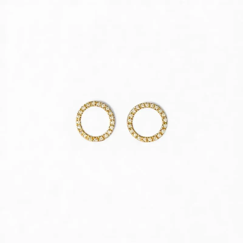 Brinco Círculo Banhado a Ouro 18k Vazado com Zircônias