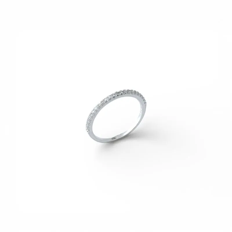 Anel Aparador Prata 925 com Zircônias - 1 Anel Tam23