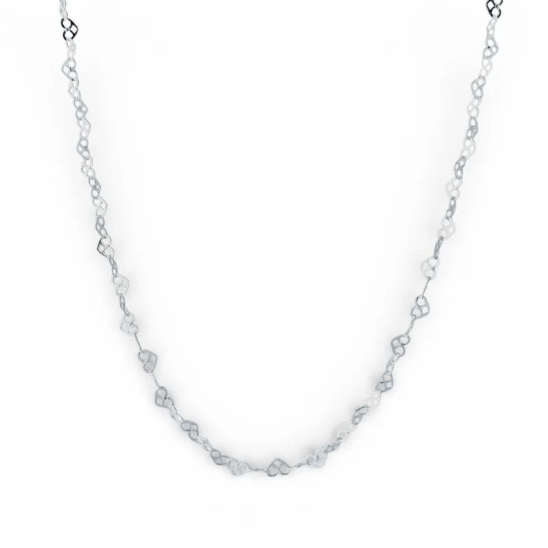 Colar Elo Coração Prata 925 - 45cm