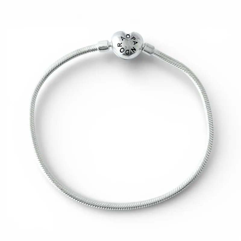 Pulseira Pandora Prata 925 com Fecho de Coração - 19cm