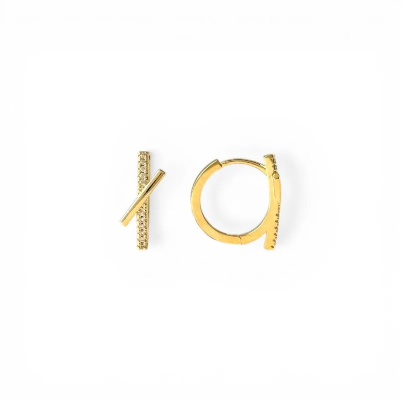 Brinco Argola Click com Detalhe em  ''X