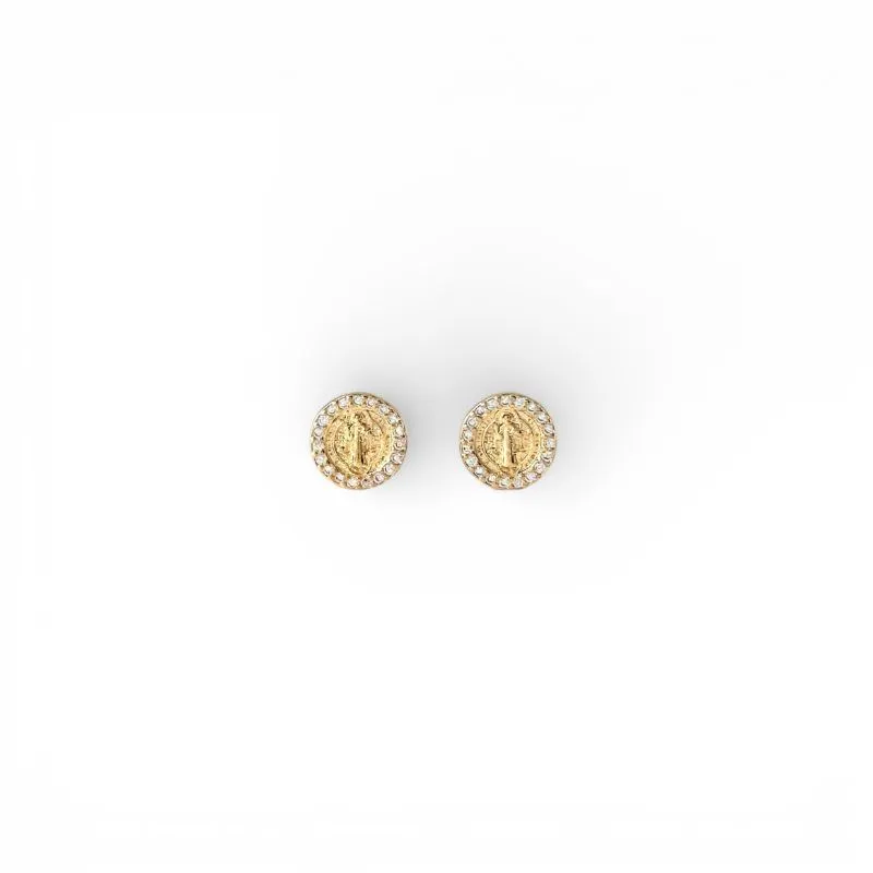 Brinco Circulo São Bento Banhado a Ouro 18k com Zircônias