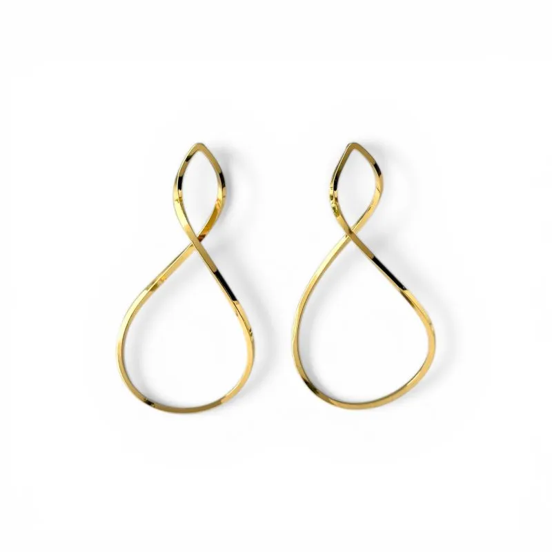 Brinco Infinito Banhado a Ouro 18k - 4,5cm