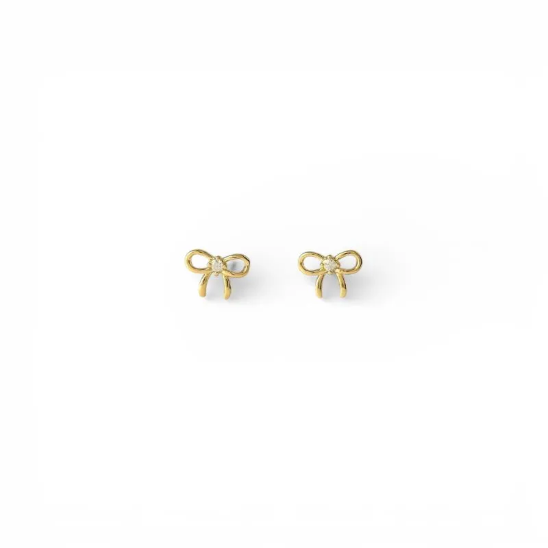 Brinco Laço Banhado a Ouro 18k com Zircônia