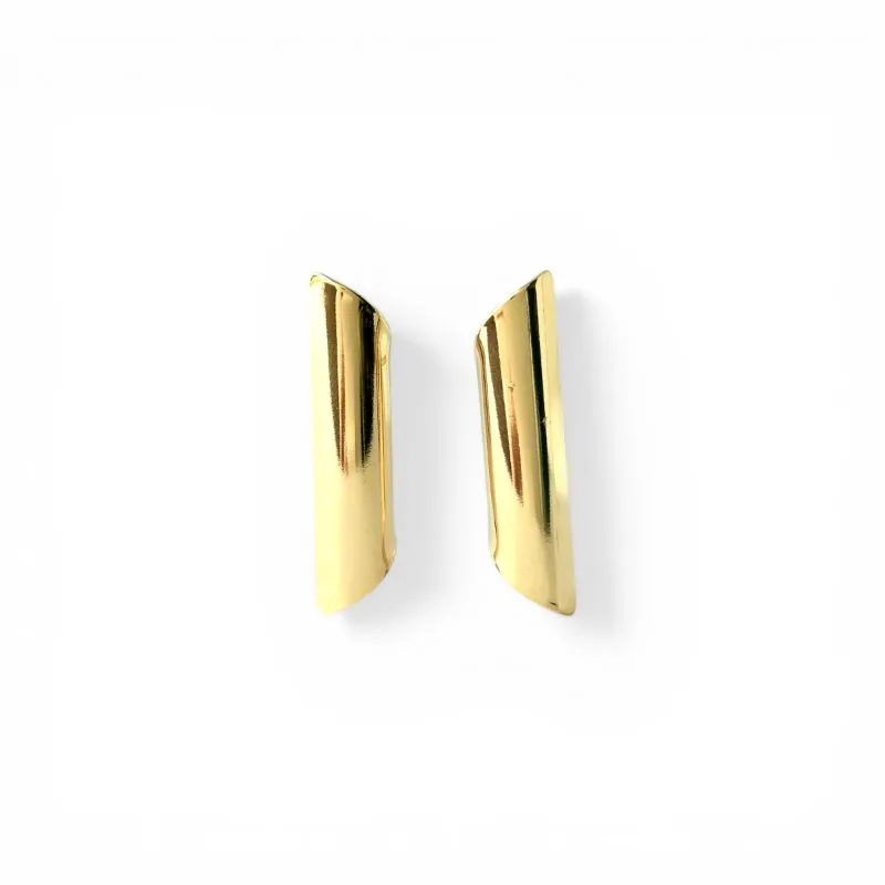 Brinco Liso Geométrico Banhado a Ouro 18k