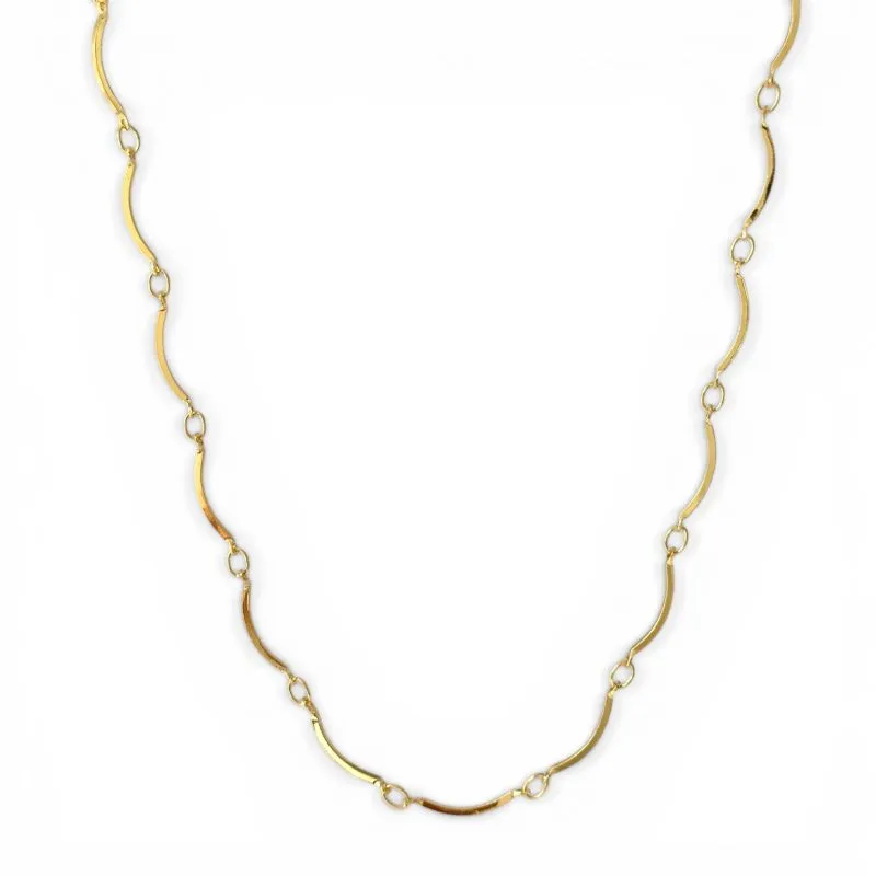 Colar Choker Fio Elos Ondulados Banhado a Ouro 18k