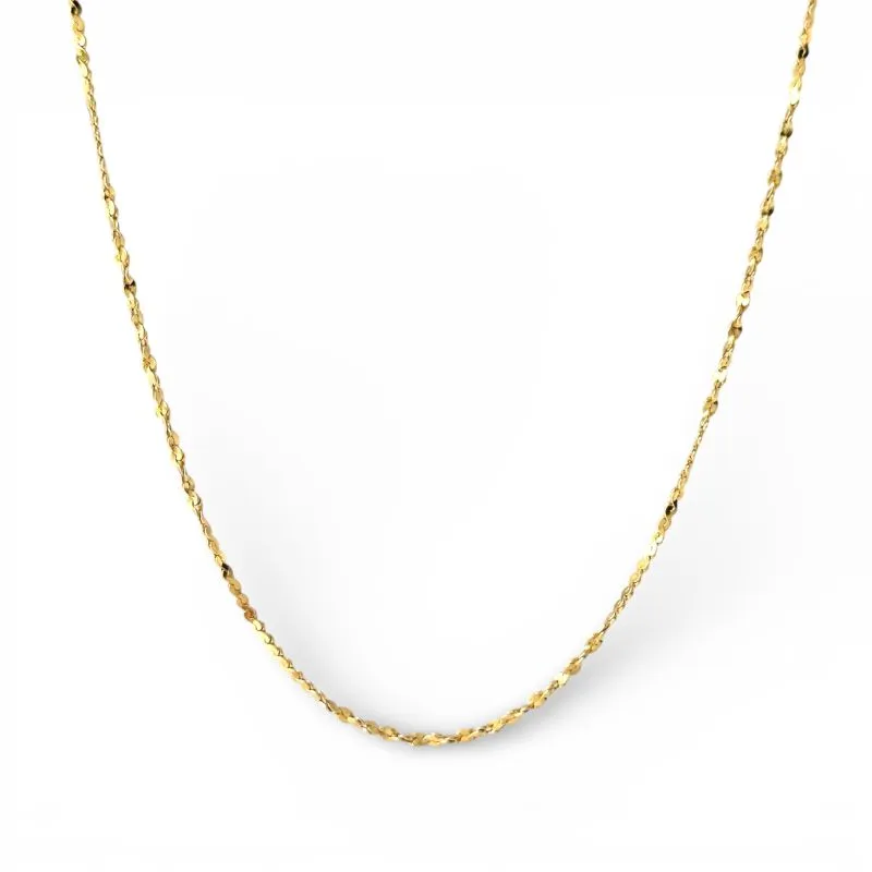 Colar Choker Laminado com Detalhes Torcidos Banhado a Ouro 18k - 36cm