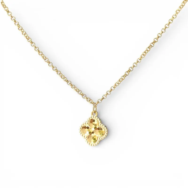 Colar Trevo  Choker Trabalhado Banhado a Ouro 18k - 38cm