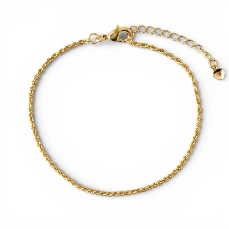 Pulseira Cordão Baiano Fino Banhado a Ouro 18k