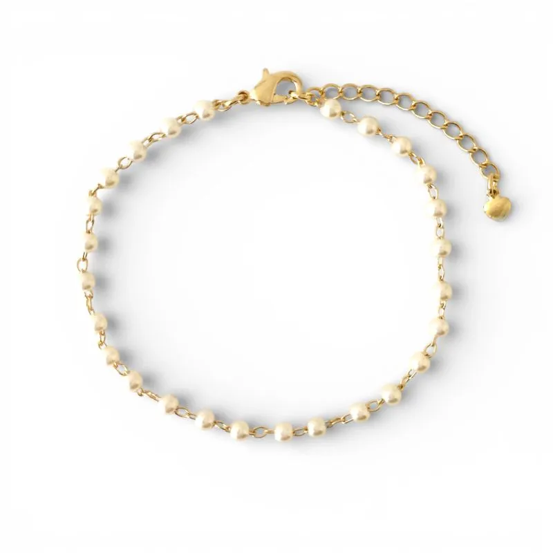 Pulseira Pérolas Banhada Ouro 18k