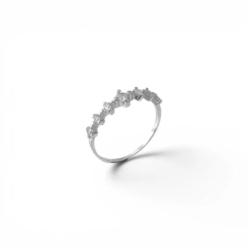 Anel 7 Pedras em Prata 925 com Zircônias