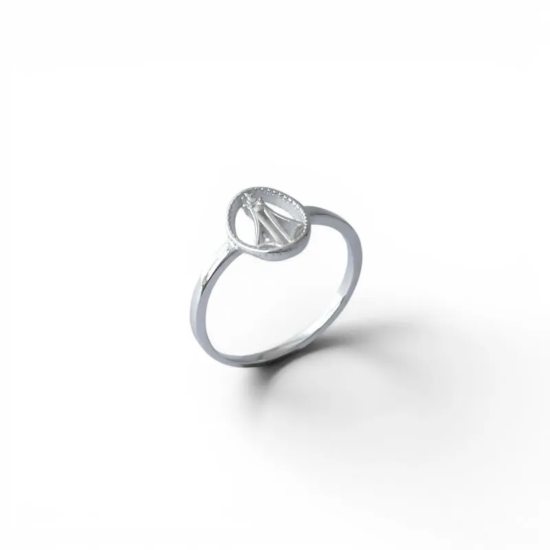 Anel de Nossa Senhora em Prata 925 Vazado