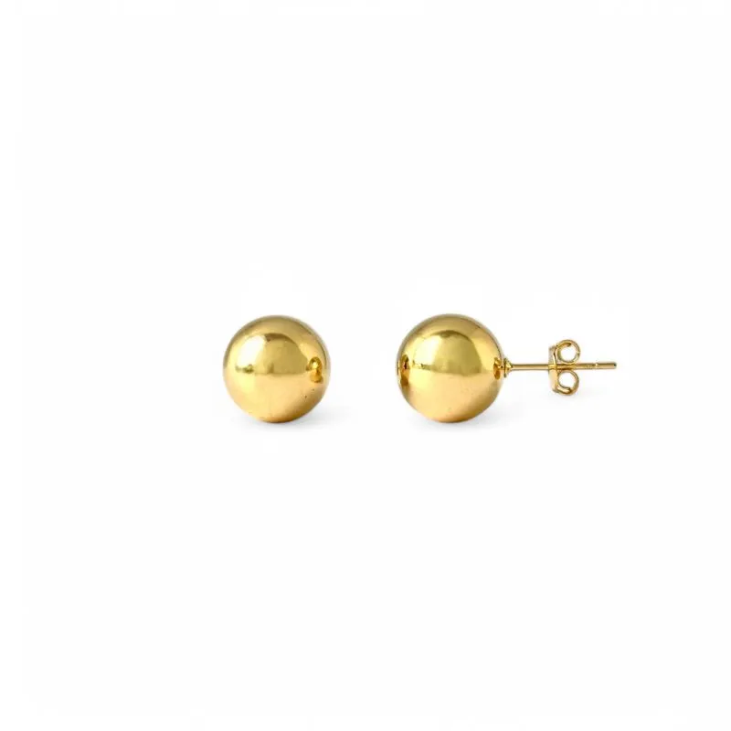 Brinco Bola Lisa Banhado a Ouro 18k - 12mm
