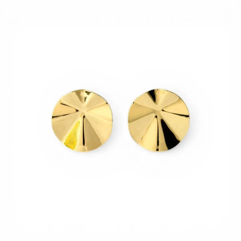 Brinco Orgânico Redondo Banhado a Ouro 18k Ondulado - 2,0cm