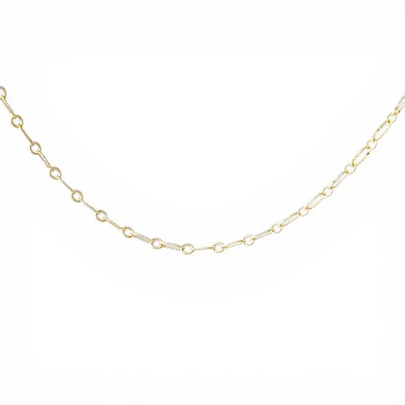 Colar Elos Ovais Trabalhados Banhado a Ouro 18k