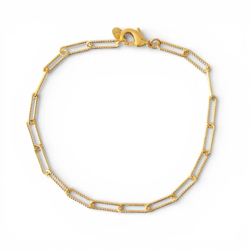 Pulseira Elo Cartier Pontilhado Banhada a Ouro 18k