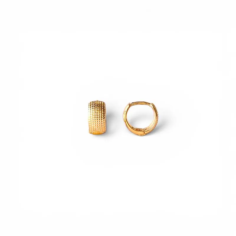 Brinco Argola Pontilhada Banhada em Ouro 18k - 1,0cm