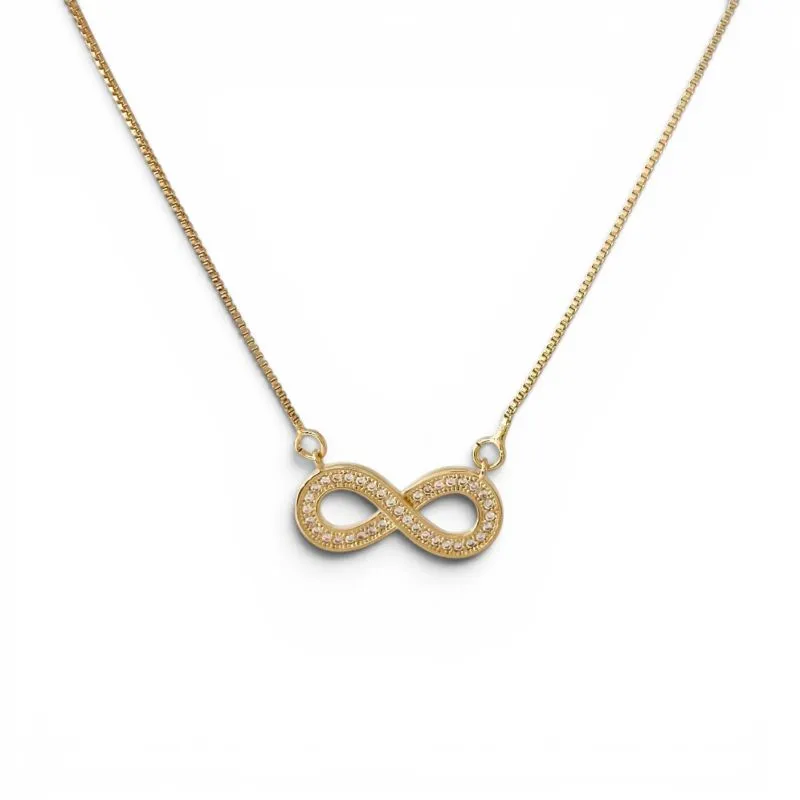 Colar Infinito Banhado a Ouro 18k com Zircônias