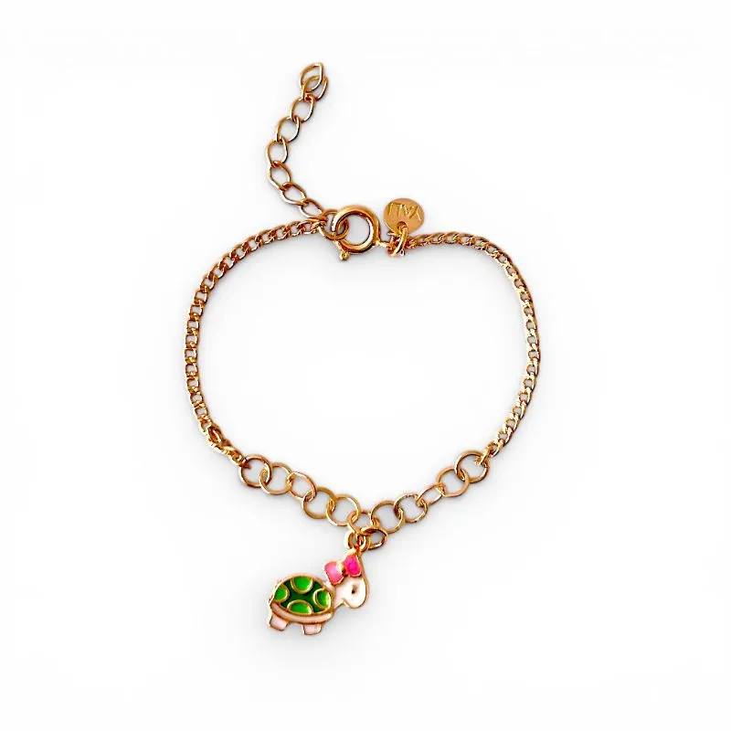 Pulseira Infantil Tartaruga Banhada a Ouro 18k