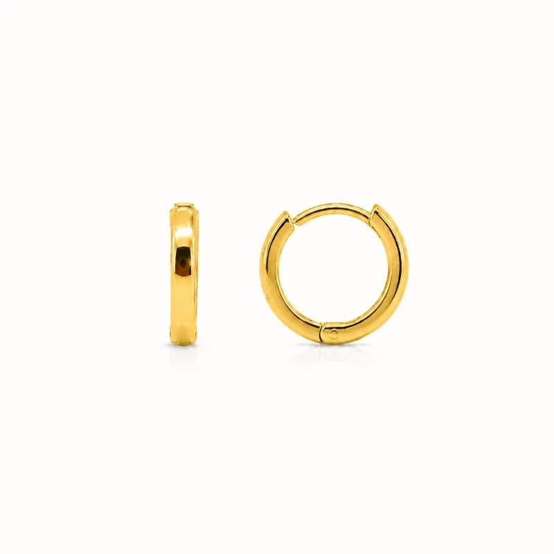Brinco Argola Lisa 1,1cm Banhado a Ouro 18k