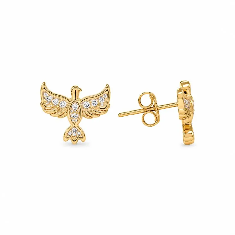 Brinco Espírito Santo Banhado a Ouro 18k com Zircônias - 1 cm