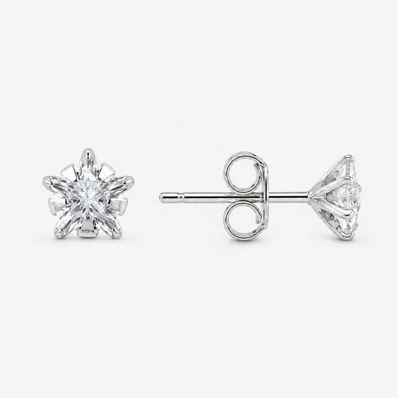 Brinco Ponto de Luz Estrela Prata 925 com Zircônia -5mm